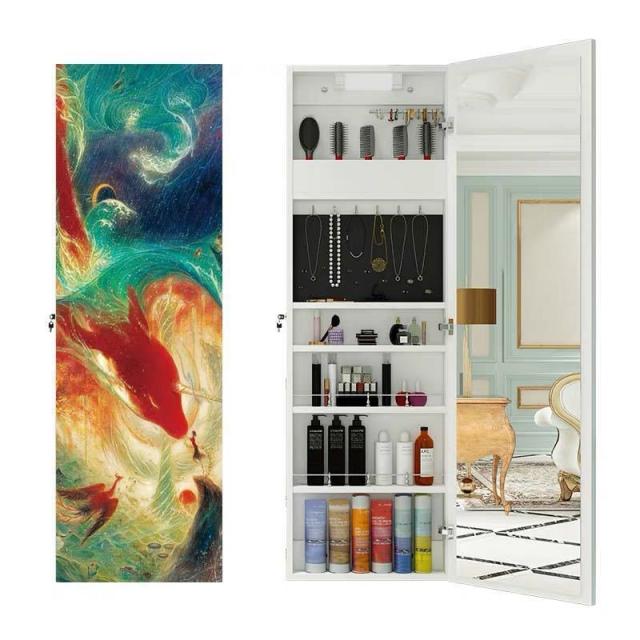 収納棚 スタンドミラー 全身鏡 ミラー付きラック 収納ラック ジュエリー収納ミラー