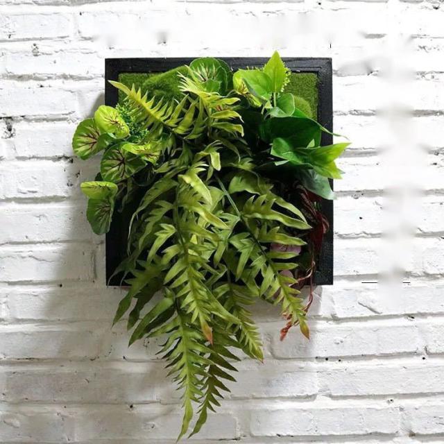 壁飾り 人工観葉植物 壁掛けインテリア ディスプレイ 壁掛けミックスグリーン 造花 壁掛け