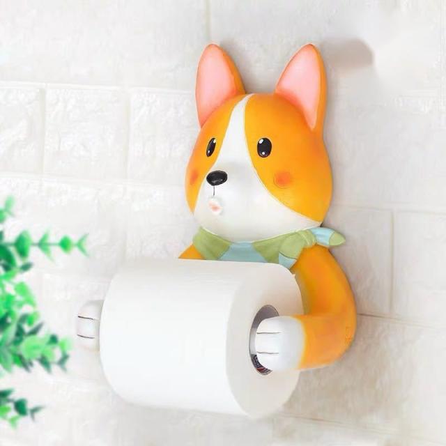 トイレットペーパーホルダー インテリア雑貨 ティッシュケース 飾り置き物 コーギー雑貨の通販は