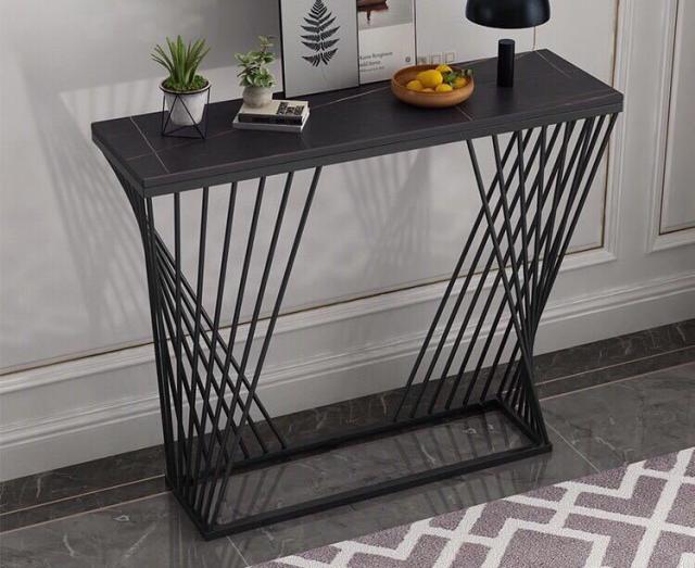 玄関テーブル 高級感サイドテーブル インテリア 家具 人造大理石テーブル 花台 電話 コンソールテーブル 80cmの通販は