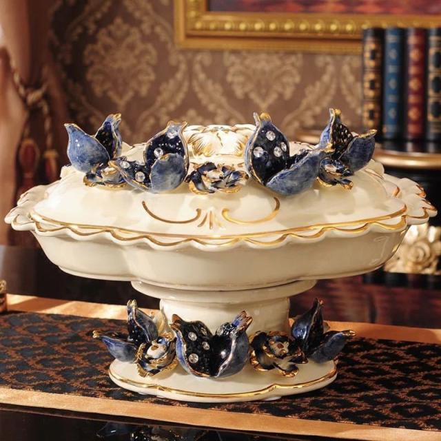 高級果物皿．盛り皿 お菓子皿．フルーツプレート 花柄豪華〜果物カゴ お菓子鉢の通販は 24,505円