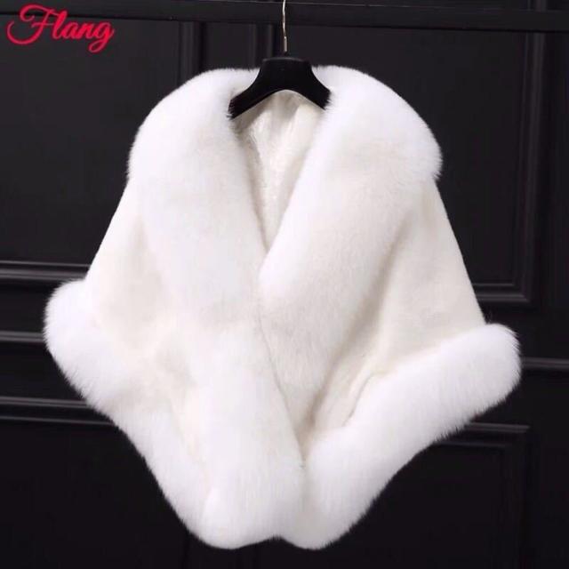 毛皮風ミンクケープ ．ファーショール ファーストール ポンチョ ボレロ ストール．