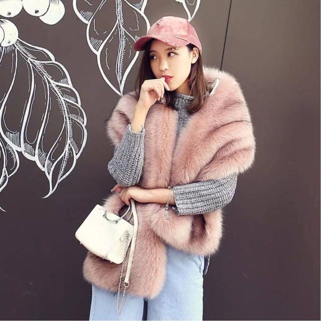 毛皮風ミンクケープ ．ファーショール ．ファーストール ポンチョ ボレロ ストール