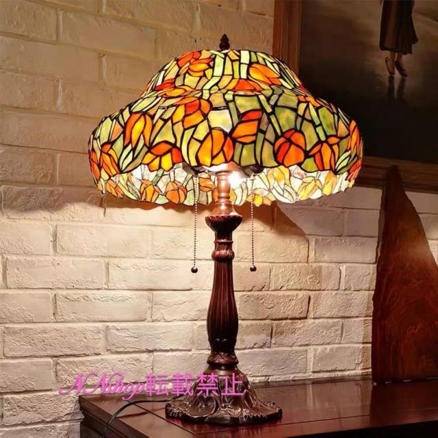高級ステンドグラスランプ ．卓上スタンド 豪華テーブルランプ 卓上照明の通販は