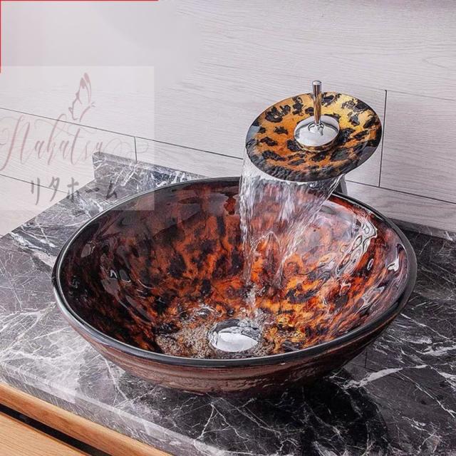 洗面ボウルセット 手水鉢 手洗器手洗い鉢 洗面器 蛇口 排水金具付き