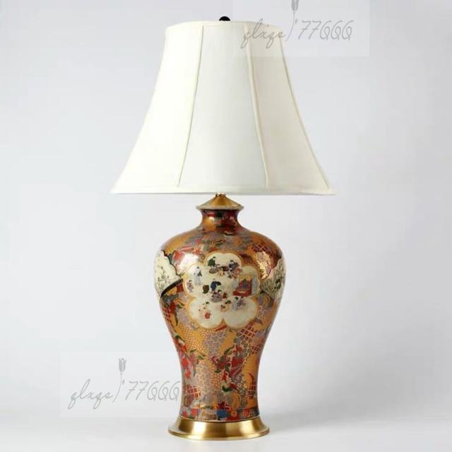 大型照明スタンドライト テーブルランプ デスクライト 卓上ステンド 高級陶器スタンド