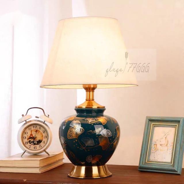照明スタンドライト テーブルランプ デスクライト． 高級陶器卓上ステンド