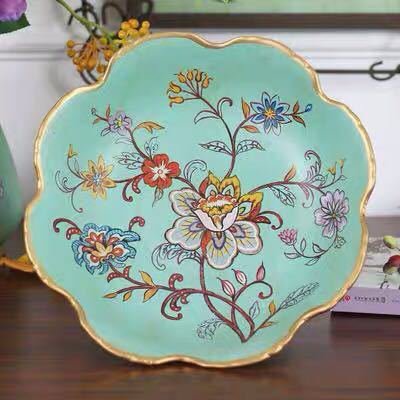 高級果物皿 盛り皿 お菓子皿、フルーツプレート、花柄豪華〜果物カゴ お菓子鉢．