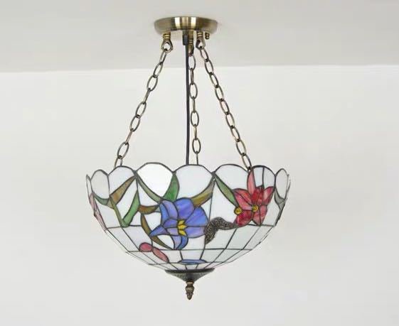 ステンドグラス．ペンダントライト豪華天井照明ステンドグラスランプ