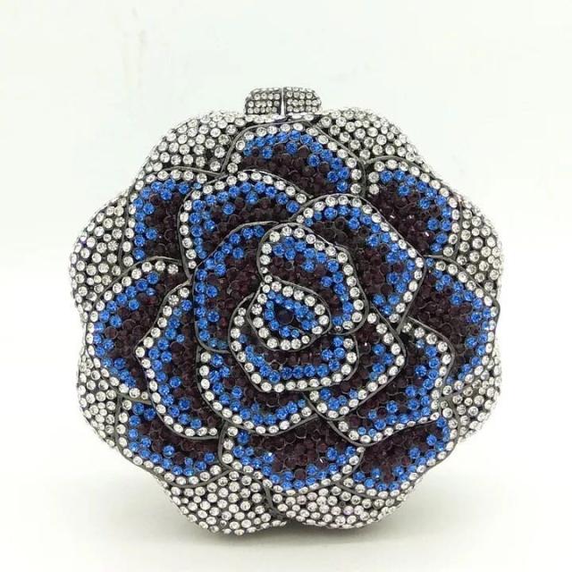 豪華パーティーバッグ ．キラキラ ストーンBAG クラッチバッグ レディース ラインストーンクラッチバッグ 薔薇柄