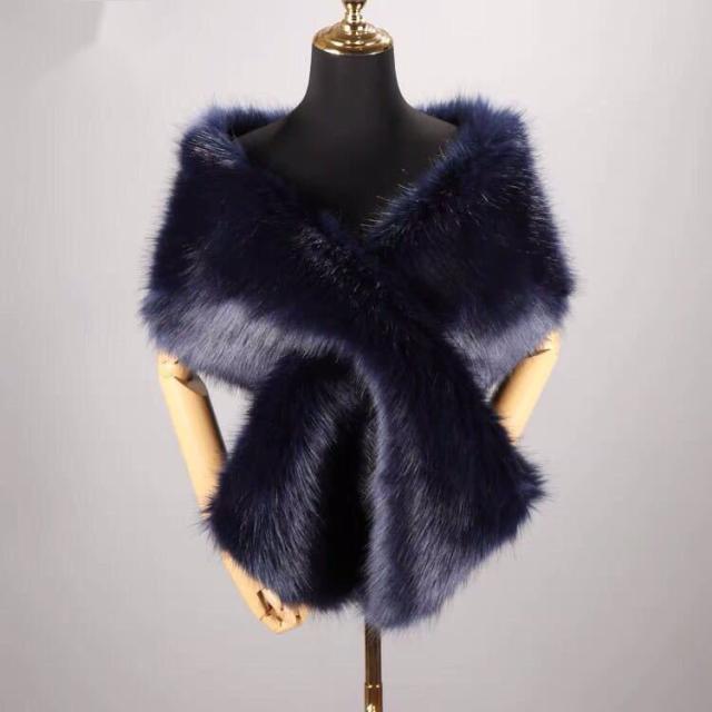 毛皮風ミンクケープ ．ファーショール ファーストール ポンチョ ボレロ ストール．