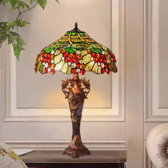 ステンドグラスランプ 卓上スタンド ．豪華テーブルランプ 卓上照明