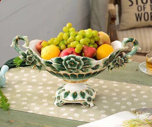 高級果物皿　盛り皿 お菓子皿、フルーツプレート、花柄豪華～果物カゴ お菓子鉢．