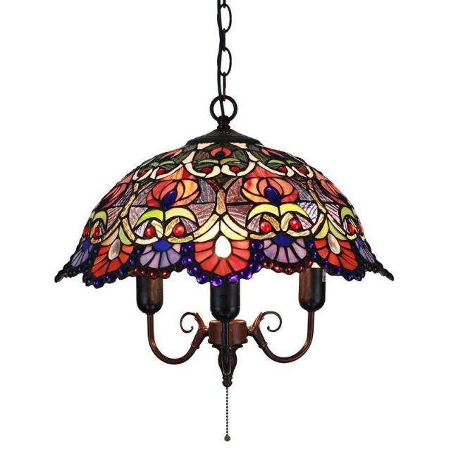 ステンドグラス ペンダントライト 豪華天井照明ステンドグラスランプ