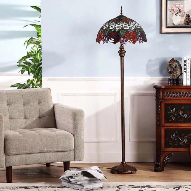ステンドグラスフロアライト ．間接照明 フロアスタンド 照明器具豪華
