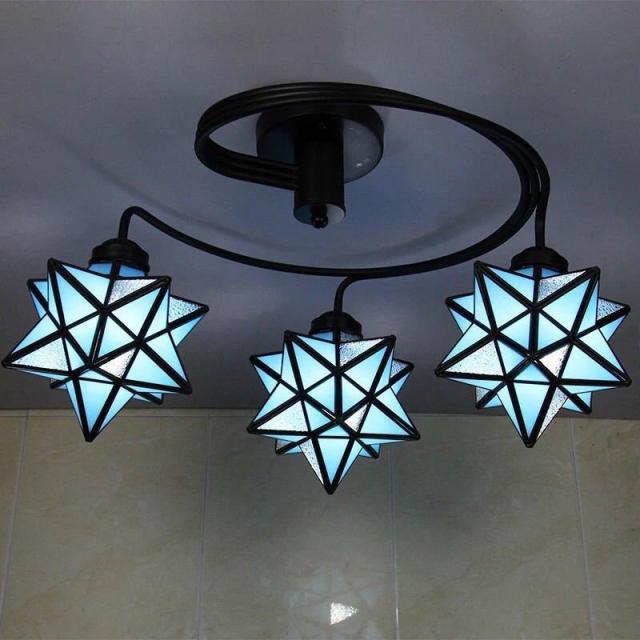 ステンドグラス．ペンダントライト豪華天井照明ステンドグラスランプ ガラス工芸品 電源直結タイプの通販は 92,070円