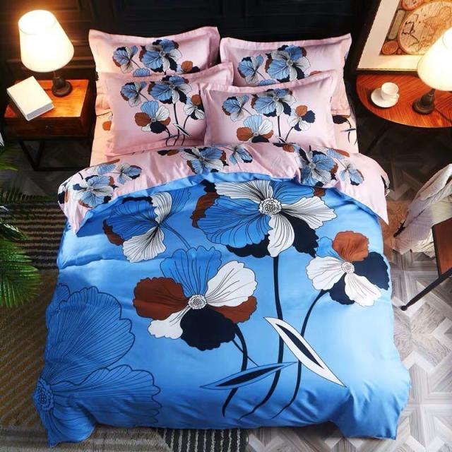 ベッド用品4点セット ベッドシーツ マットレスカバー 掛け布団カバー 枕カバー ワイドダブルサイズの通販は