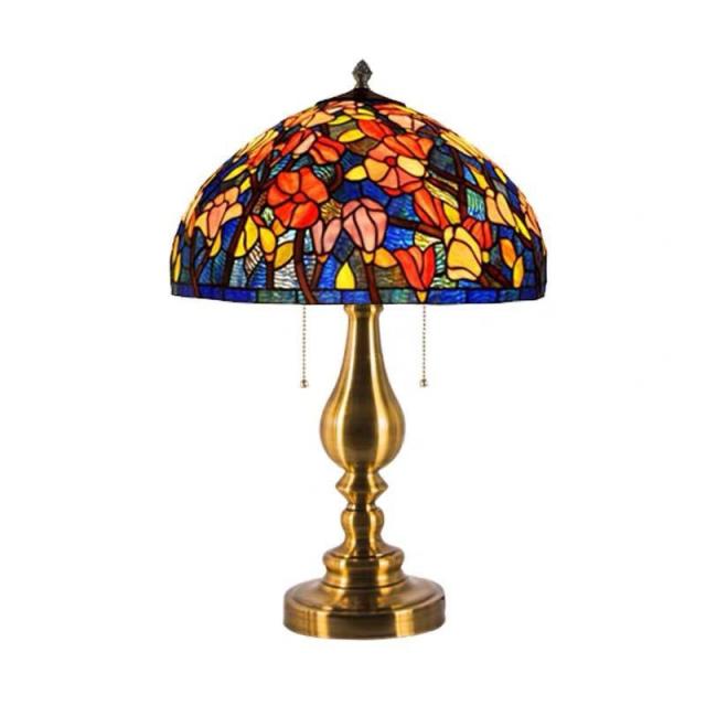 ステンドグラスランプ 卓上スタンド 豪華テーブルランプ 卓上照明 ガラス工芸スタンドの通販は