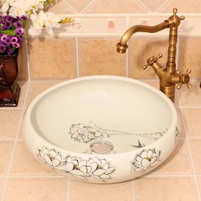 洗面ボウル 洗面ボール 陶器 手水鉢 手洗器 手洗い鉢 洗面器．