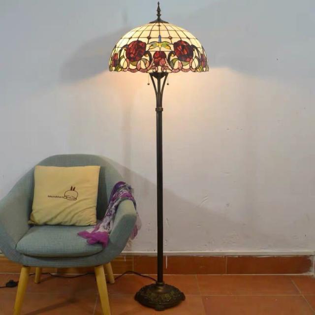 ステンドグラスフロアライト 間接照明 フロアスタンド 照明器具豪華ステンドグラスランプ ガラス工芸品