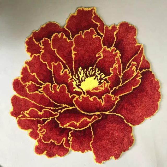 ラグマット リビングマット 玄関マット．カーペット．お風呂マット 73x73 花柄雑貨