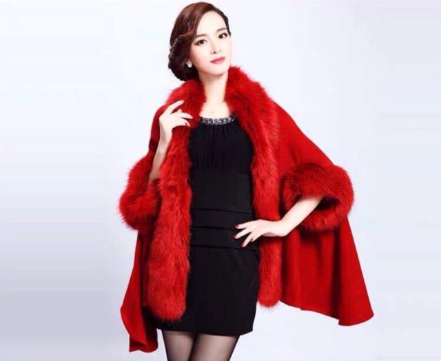 毛皮風ミンクケープ ．ファーショール ファーストール ポンチョ