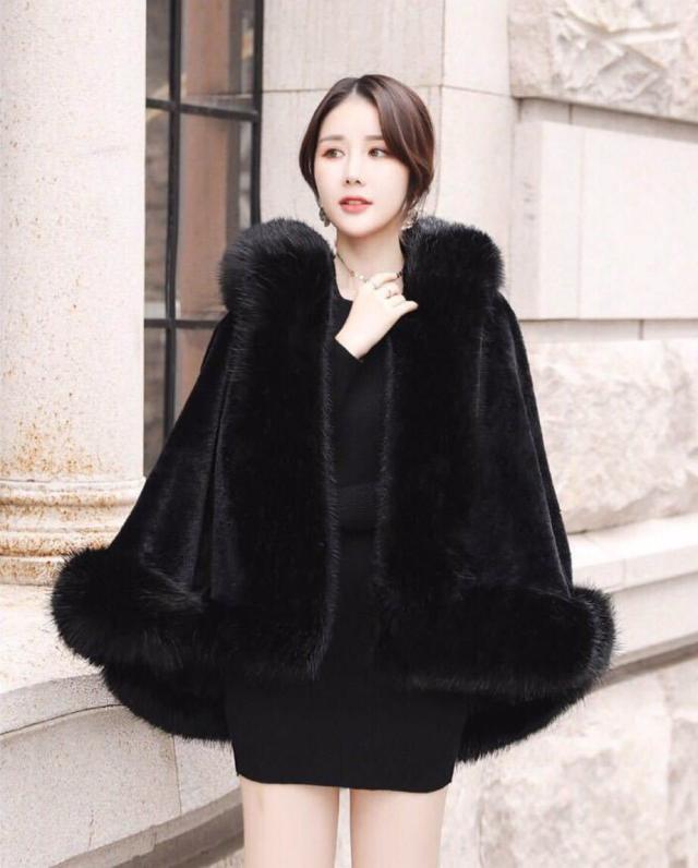 毛皮風ミンクケープ ．ファーショール ファーストール ポンチョ ボレロ ストール