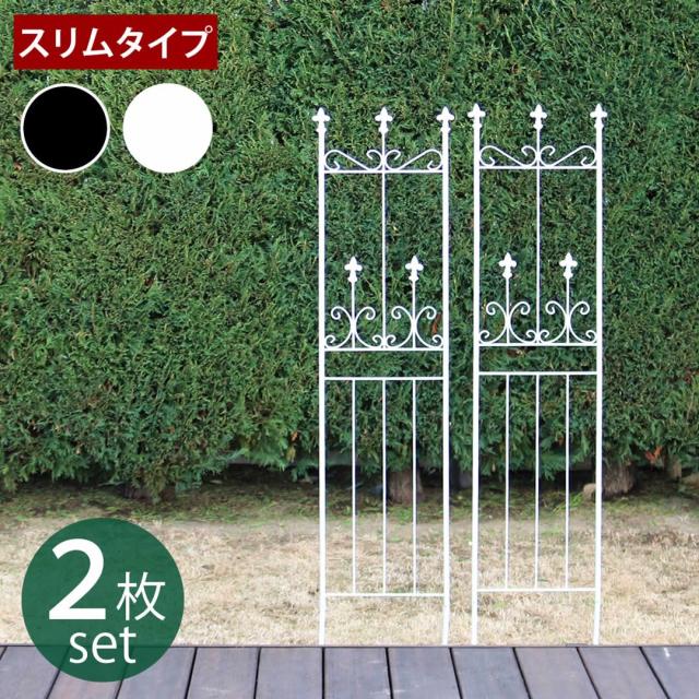 オールドシャトーフェンス スリムタイプ 2枚組 【送料無料 フェンス アイアン ガーデンフェンス ガーデニング 枠 柵 仕切り 目隠し 境目