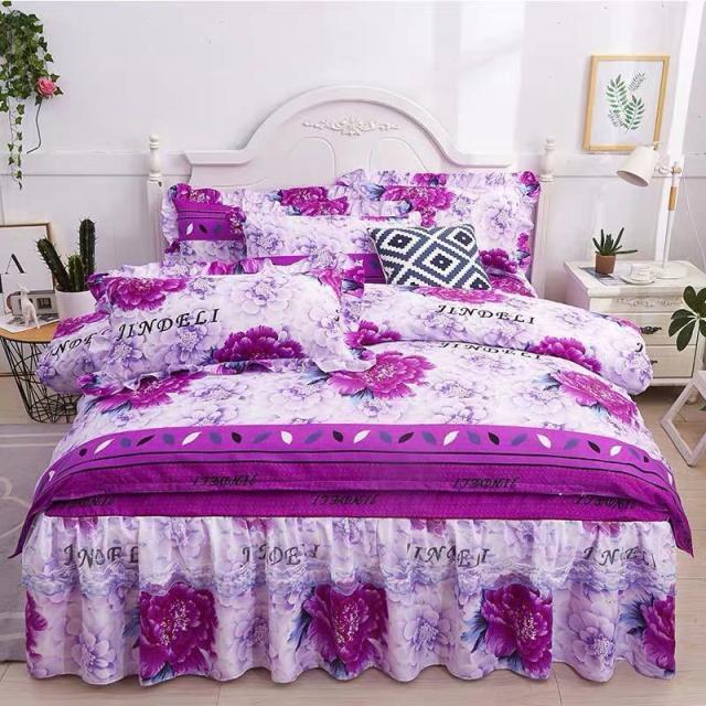 ワイドダブル ベッド用品4点セット 寝具 ボックスシーツ 枕カバー