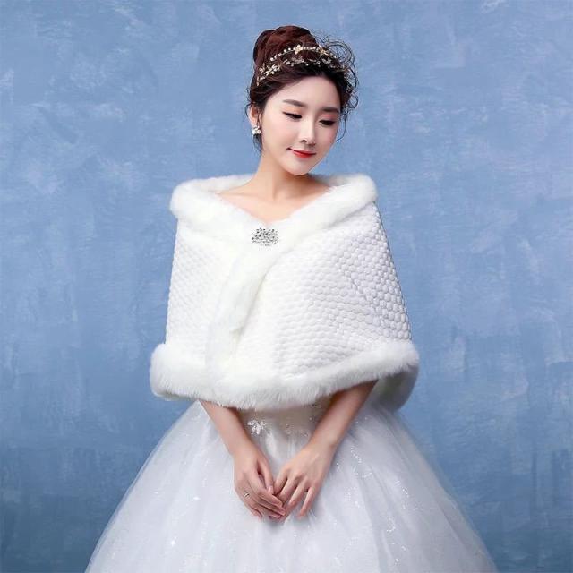 豪華肩掛け 大判ショール ファーストール 毛皮ケープ 結婚式 ボレロ ポンチョ