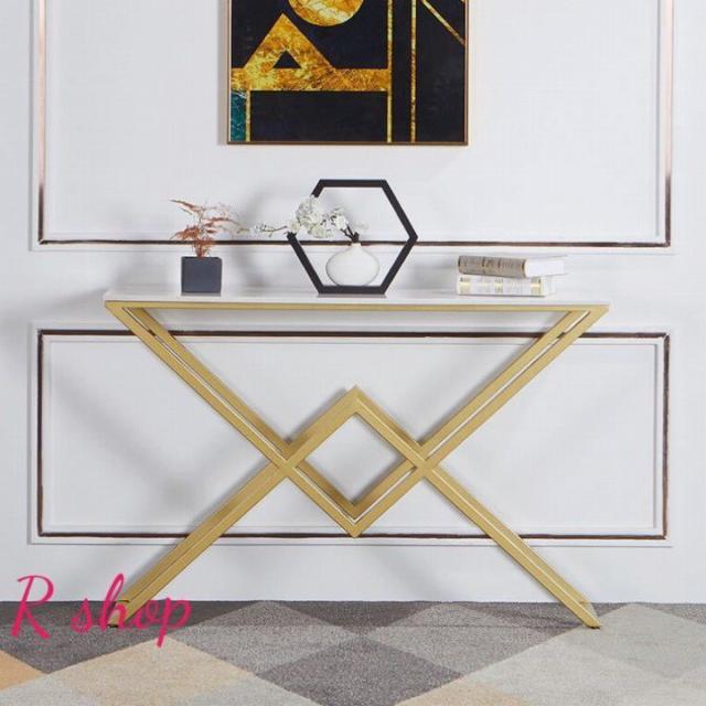 高級人造大理石サイドテーブル ．コンソールテーブル 玄関テーブル 花台 電話台 アンティーク調デザイン 幅100cmの通販は