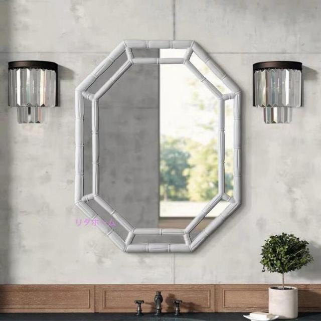 壁掛け鏡 壁掛け 壁掛けミラー ウォールミラ ．68x80cm 高級豪華鏡 アンティーク調の通販は