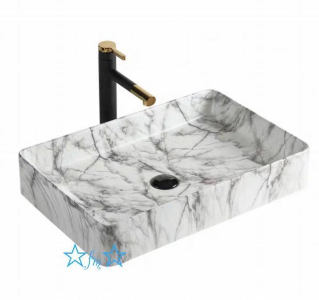 置き型洗面ボウルセット ．手洗い器デザイン 陶磁器 手洗い鉢 洗面台 蛇口 排水ホース付き 幅60cm