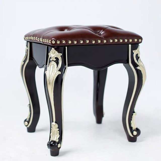 A15207 高級軟座テーブル椅子 ．イス家具 アメリカ式．スツール ヨーロッパ式スツール 猫脚 雕刻 インテリア調 腰掛け 幅32cm 