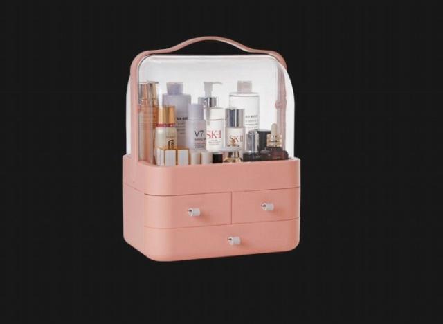 M4-2-2メイクボックス コスメボックス 化粧品収納ケース 小物収納ボックス.ピンク