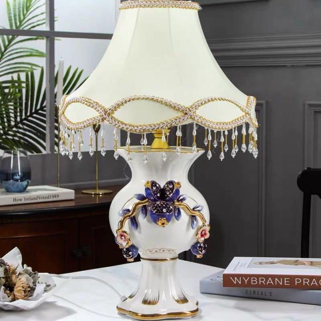照明スタンドライト テーブルランプ デスクライト 卓上ステンド ．高級陶器ステンド