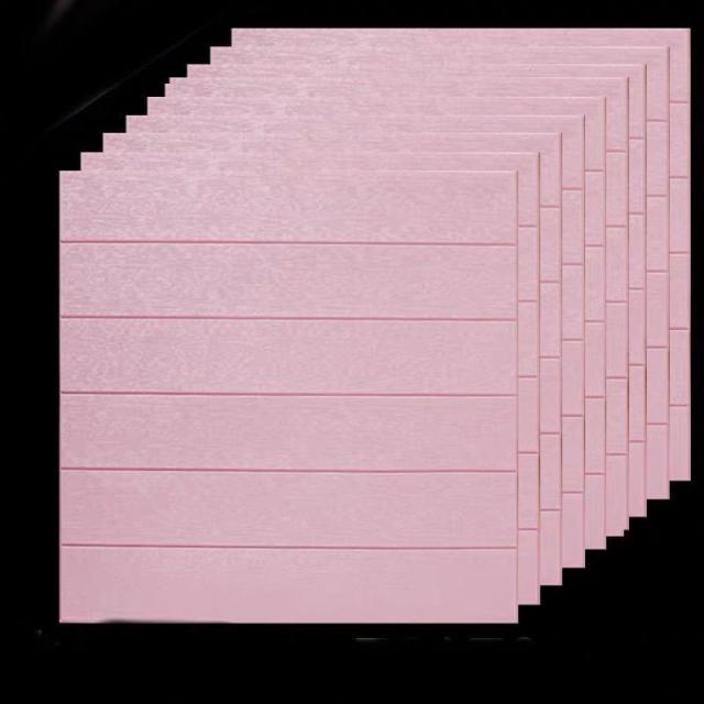 50枚 70cm×70cm ．背景壁 3D立体レンガ模様壁紙 防水 汚い防止 カビ防止 ピンク