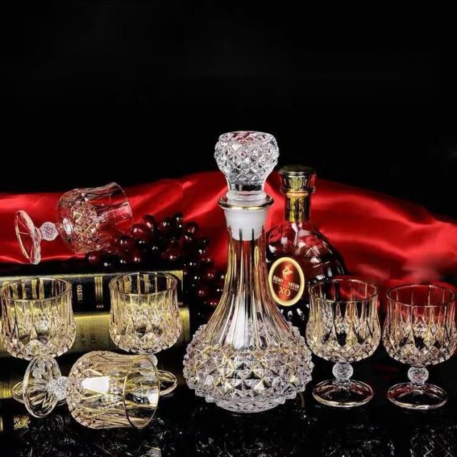 高級デカンタとグラスセット ．ガラス食器 ウイスキーグラス ロックグラス 7点セット