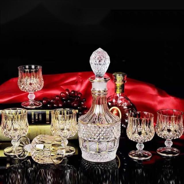 高級デカンタとグラスセット ガラス食器 ウイスキーグラスロックグラス