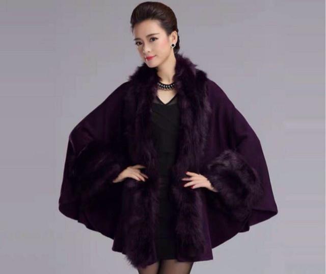 毛皮風ミンクケープ ．ファーショール ファーストール ポンチョ