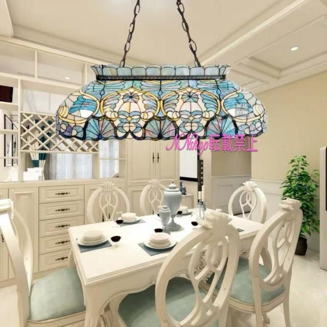高級ステンドグラス．ペンダントライト豪華天井照明ステンドグラスランプ ガラス工芸品 電源直結タイプの通販は