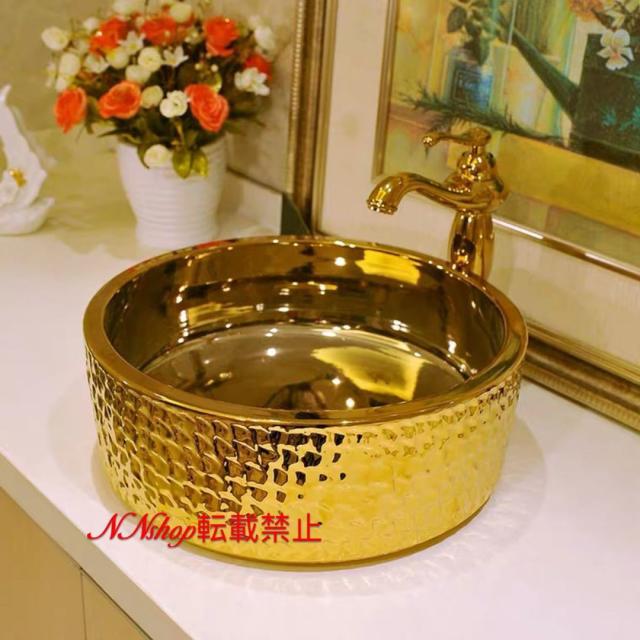 豪華洗面ボウルセット陶器洗面台 トイレ 手水鉢 手洗器 手洗い鉢 洗面器 蛇口 排水金具付き