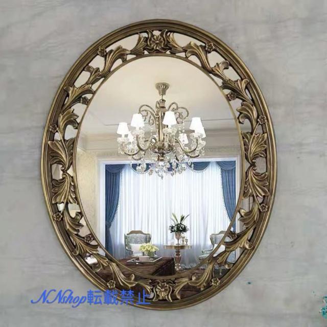 高級豪華鏡 アンティーク調 壁掛け鏡 壁掛け 壁掛けミラー ウォールミラ 61x75cmの通販は