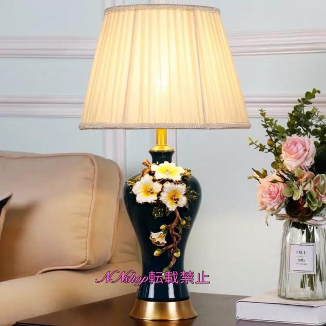 照明スタンドライト テーブルランプ デスクライト． 卓上ステンド 高級陶器スタンドの通販は