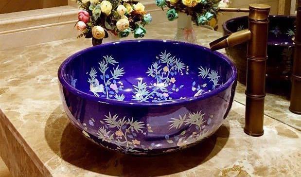 洗面ボウルセット 洗面ボール 陶器 手水鉢 手洗器 手洗い鉢 洗面器 蛇口 排水金具付．の通販は 78,111円