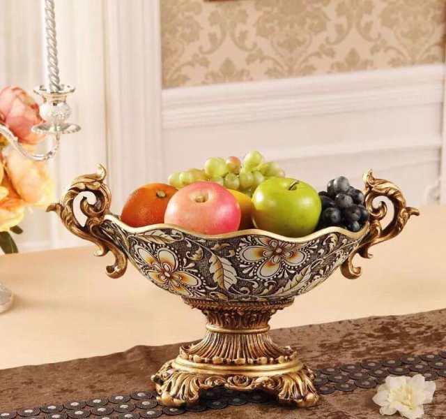 高級果物皿　盛り皿 お菓子皿 フルーツプレート、花柄豪華～果物カゴ お菓子鉢