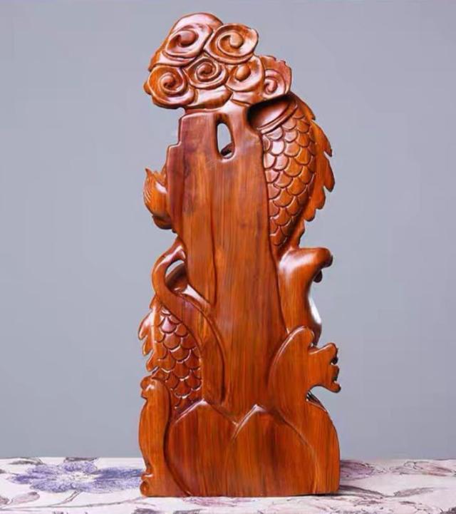 黄花梨実木彫刻兎置物工芸品4 工芸品 民芸品 龍」の