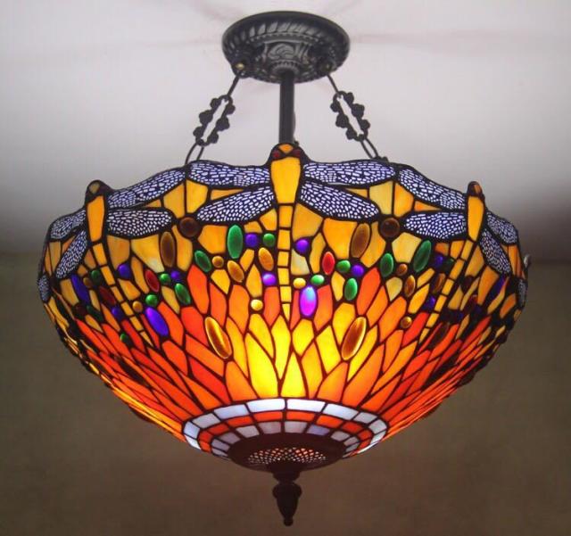ステンドグラス ペンダントライト 豪華天井照明ステンドグラスランプ