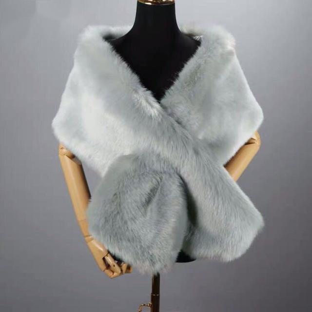 毛皮風ミンクケープ ．ファーショール ファーストール ポンチョ ボレロ ストール
