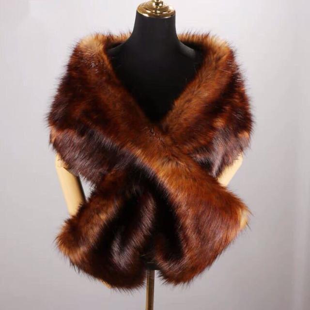毛皮風ミンクケープ ．ファーショール ファーストール ポンチョ ボレロ ストール